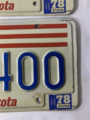 South Dakota License Plate Pair - Bicentennial w/ ‘78 Tag - Good Condition - Picture 6 of 10