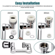 2X1080 Swivel Faucet Aerator Universal Fit with Rotate Robotic Arm Extension