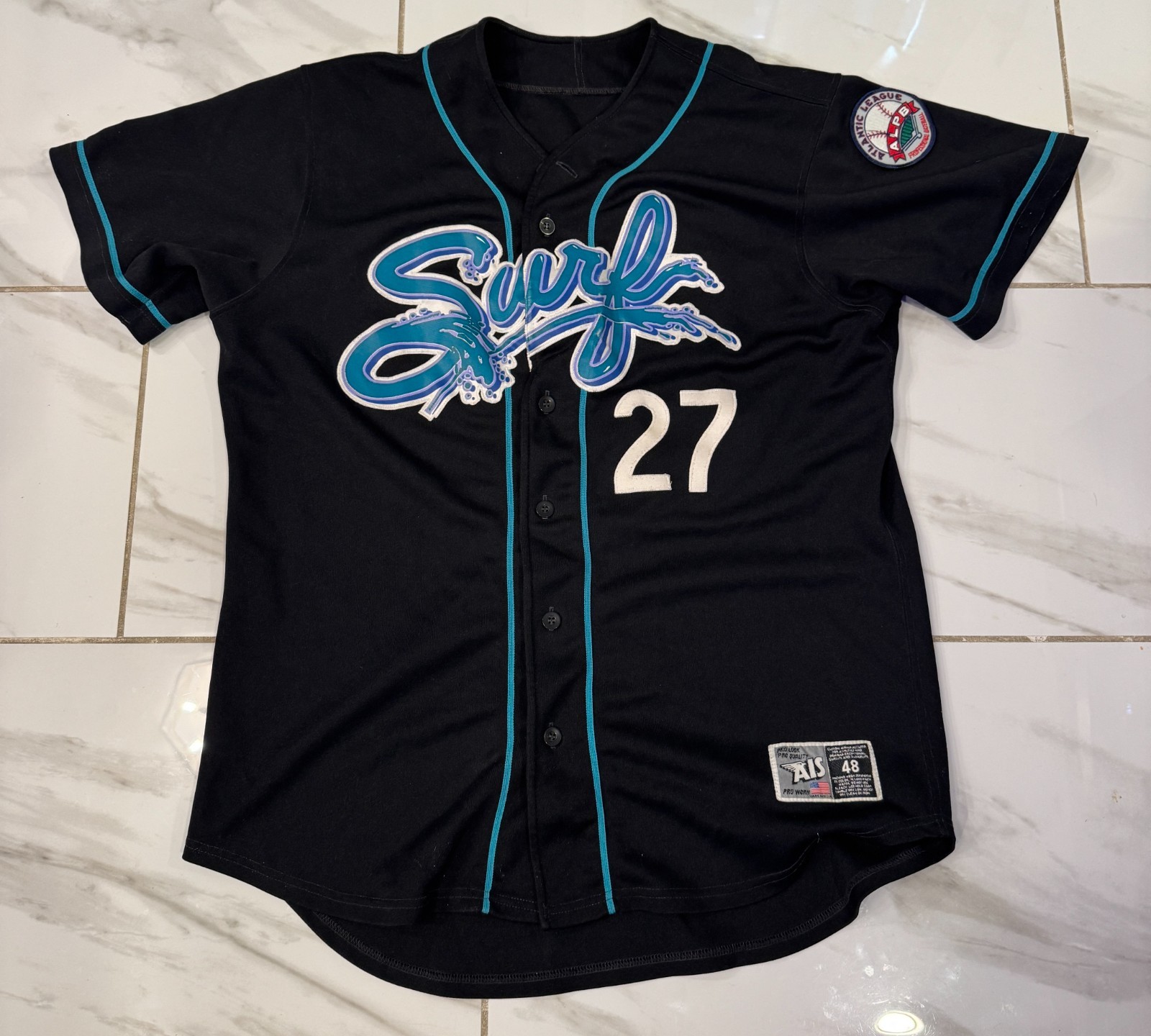 GAME WORN KIM BATISTE JERSEY signed ATLANTIC SURF BASEBALL MiLB Phillies