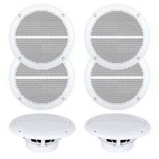 6 X Enrock Marine Dual 6.5" Weather Resistant Full Range Speakers 250 Watts