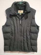 Woolrich Womans Black Puffer Vest Jacket Size L Double Zippered Pockets EUC