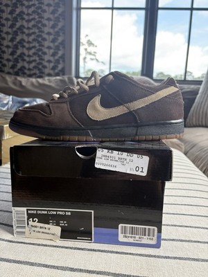 Nike Dunk Low Pro Sb Tweed Dark Mocha Size 12 304292 229