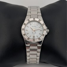 Bulova Marine Star 96R24 Women's Watch MOP Dial Crystal Bezel Stainless Steel