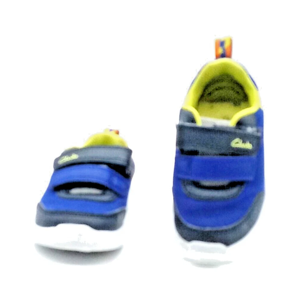 Clarks Niños Zapatos Tenis "Talla 6.5 W" Azul Entrenadores Atléticos Gancho y Lazo Foto 2 de 4