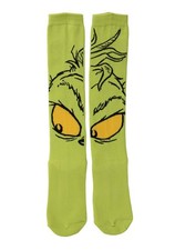 Dr. Seuss The Grinch Knee High Socks for Adults - Knitted-In One Size, Green