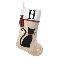 20 Inches Pets Initial Christmas Stocking,Cat Christmas Stocking Personalized...