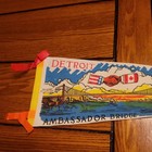 1970s Era Detroit Michigan / Windsor Canada Ambassador Bridge soft felt pennant- — photo 2