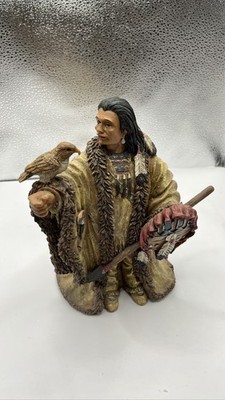 Native American Shaman Sculpture w/ Eagle & Dreamcatcher 7 