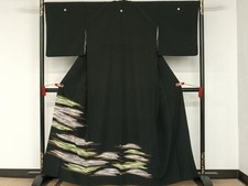 Heiwaya Kimono Luxury black tomesode Kasumi pattern pure silk masterpiece