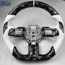 White Forged Real Carbon Fiber Steering Wheel For Ford Mustang Gt Shelby 15-23