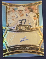 2024 Panini Select - Rookie Signatures Laiatu Latu Light Blue Prizm #/49 Colts