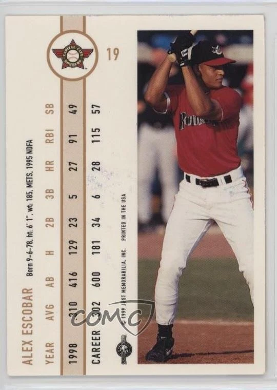 1999 Just Minors Alex Escobar #19 Rookie RC - Image 2 of 2