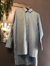 IN THE STYLE Oversized pale blue Long Sleeved Shirt Dress - Size 10 over sized