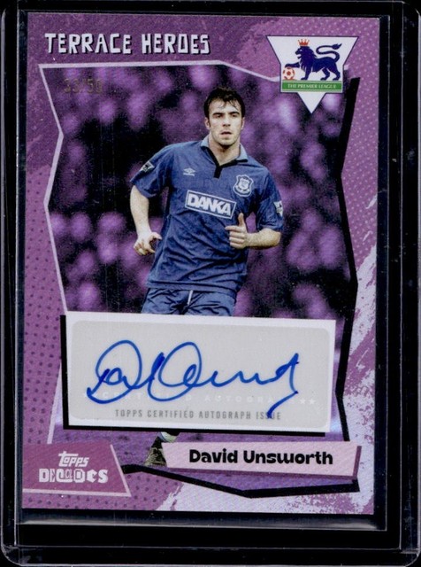 2025 Topps Decades 90s David Unsworth Terrace Heroes Auto Autograph Purple #/50