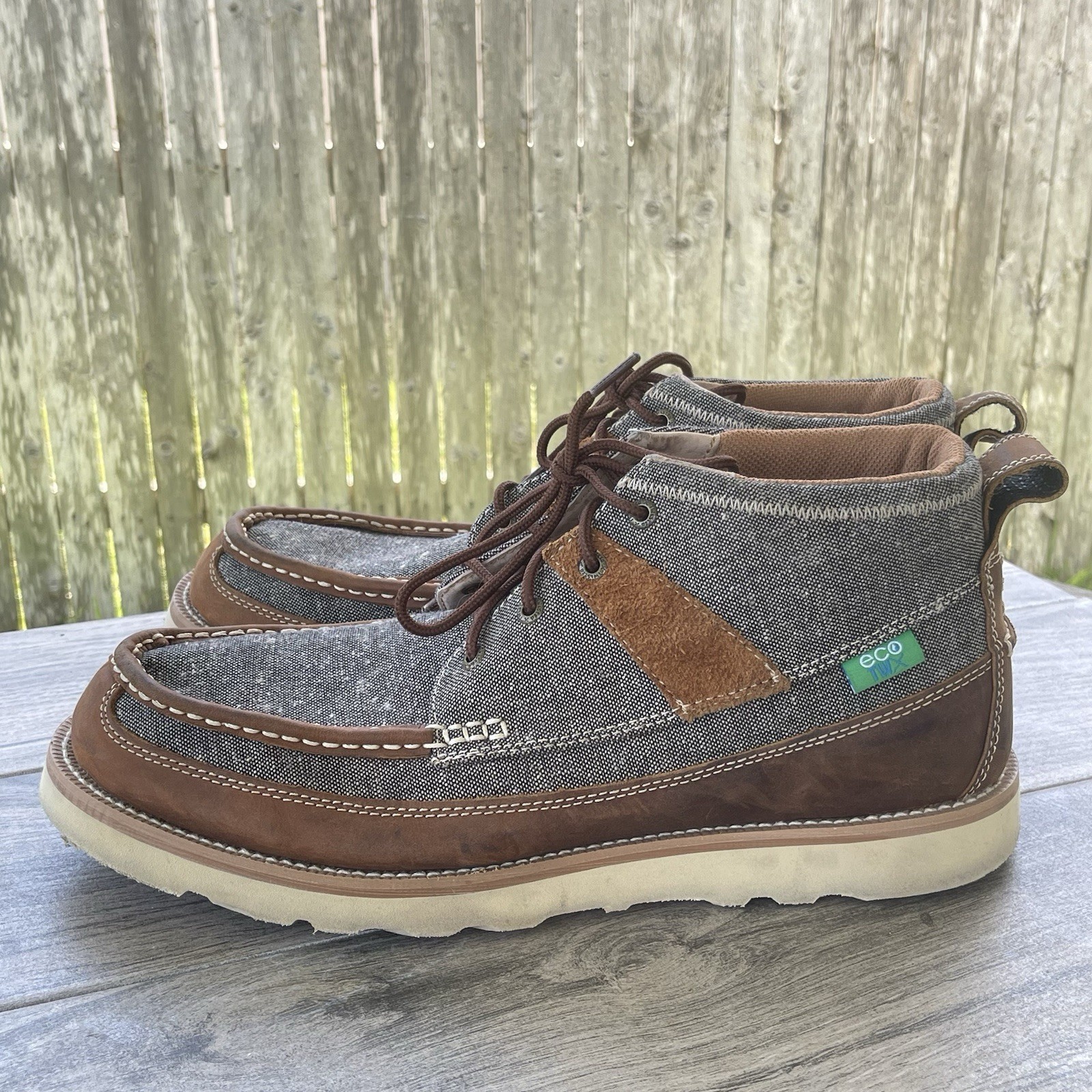 SAOLA Stivaletti chukka twisted x suola zeppa uomo 13 marroni tweed stringati mocassino