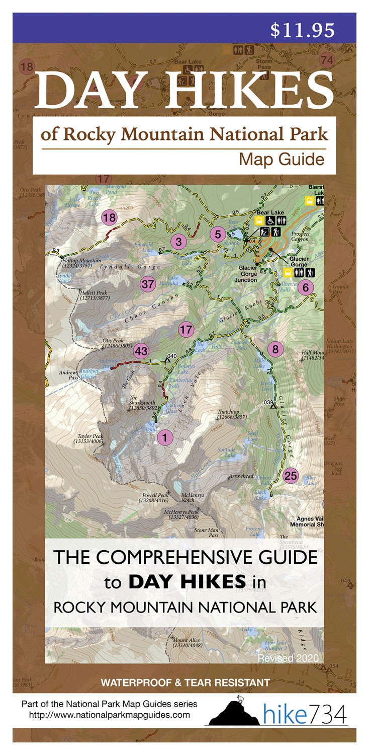 Исследуйте национальный парк Роки-Маунтин с путеводителем по карте Hike 734 Day Hikes от Джейка