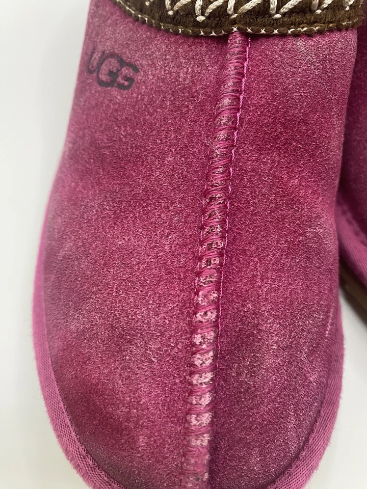 UGG Shoes Pink Suede Slip On Slippers Woman’s Size 33 GUC - Image 2 of 4