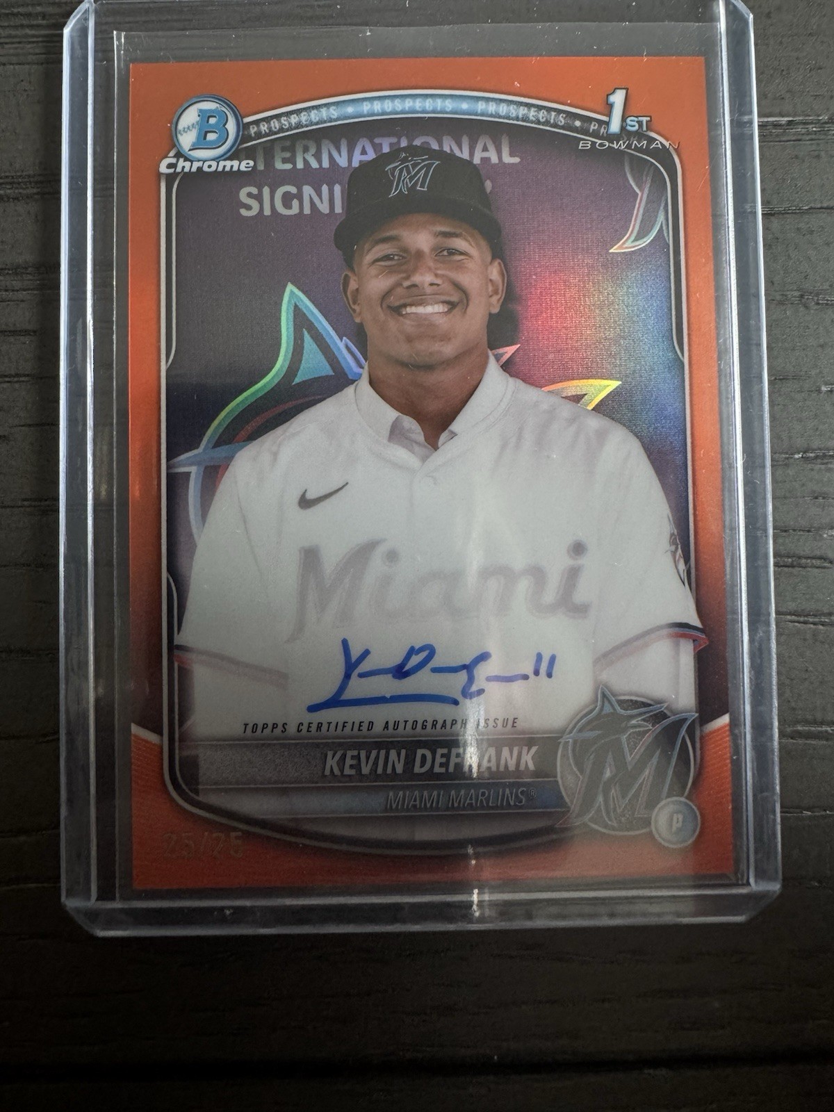 2025 Bowman Chrome - Prospect Auto Kevin Defrank #CPA-KD Orange Auto /25