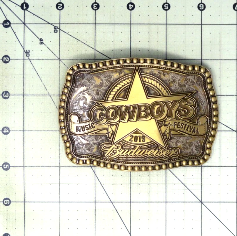 Hebilla de cinturón Cowboys Music Festival 2019 Calgary Stampede Budweiser grande .GMP588 Foto 3 de 4