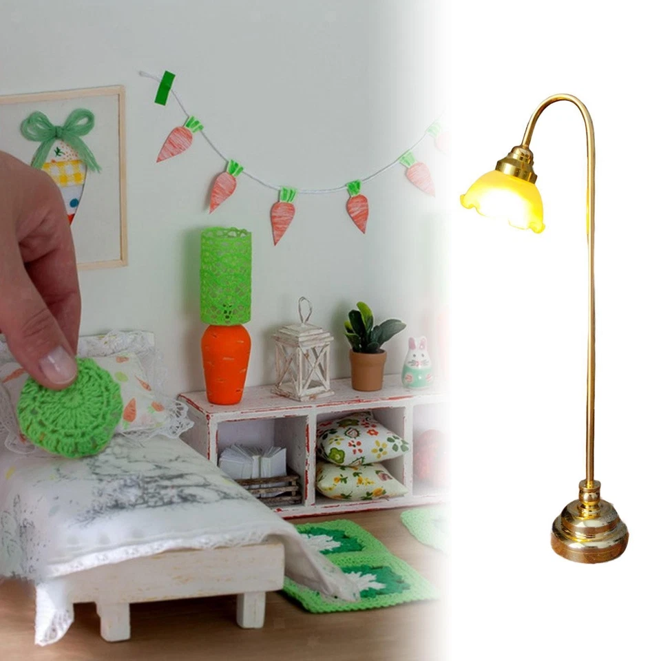 Mini lampada da terra per casa delle bambole 1/12 Decorazione per casa delle - Immagine 2 di 4