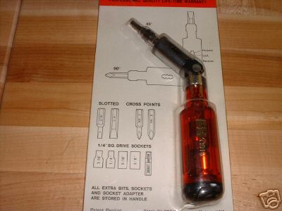 Ratchet Driver, Power Twist Ratchet Driver w/Bits New!