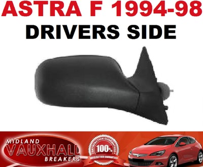 OPEL Astra F MK3 Palanca Manual Negro Espejo De Puerta Ala 1994-98 Rh Lado Del Conductor