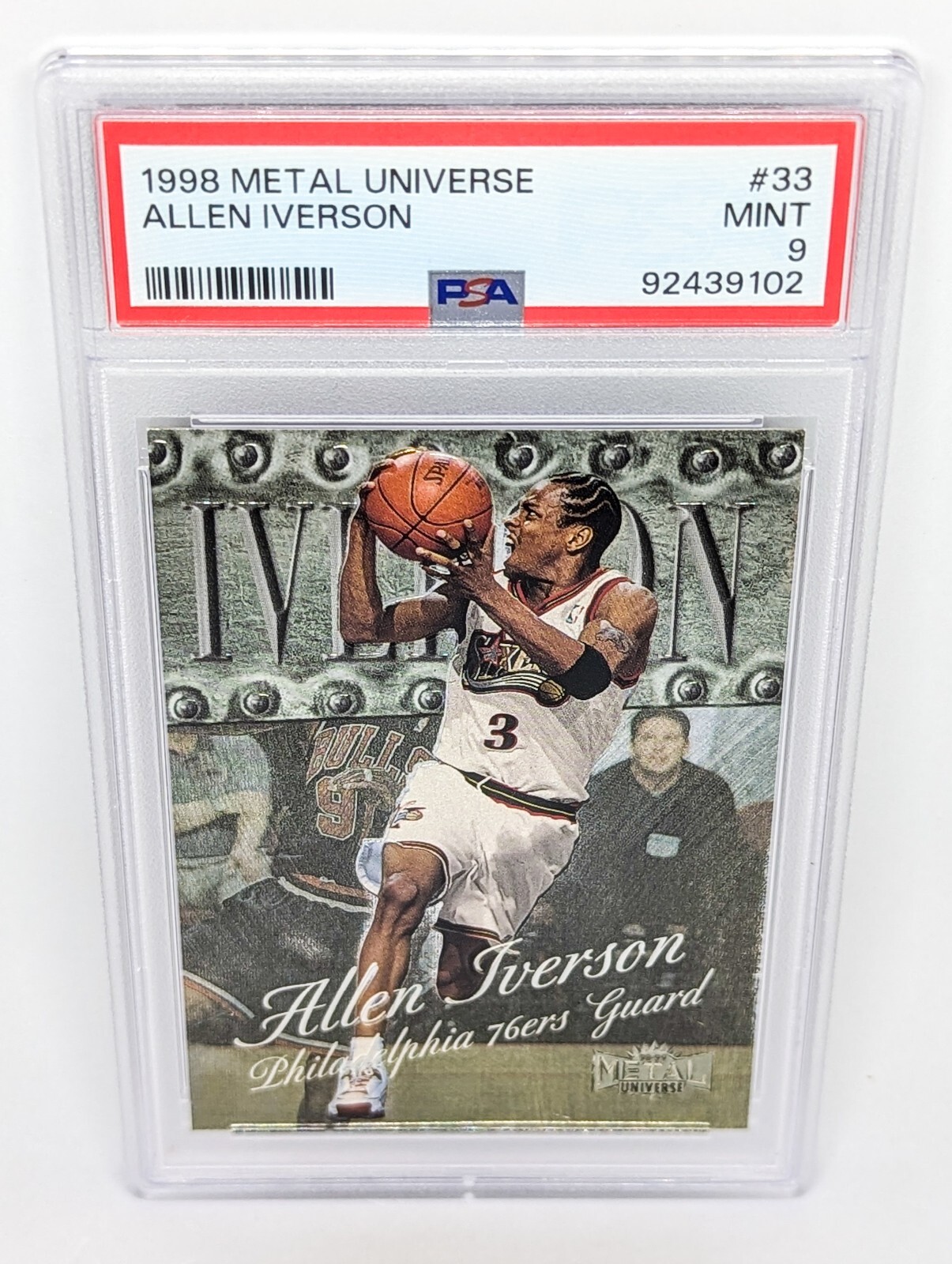 1998-99 Metal Universe #33 Allen Iverson PSA 9 Philadelphia 76ers HOF