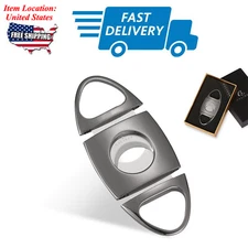 Galiner Pocket Stainless Steel Cigar Cutter Guillotine Sharp Scissor Gift Box