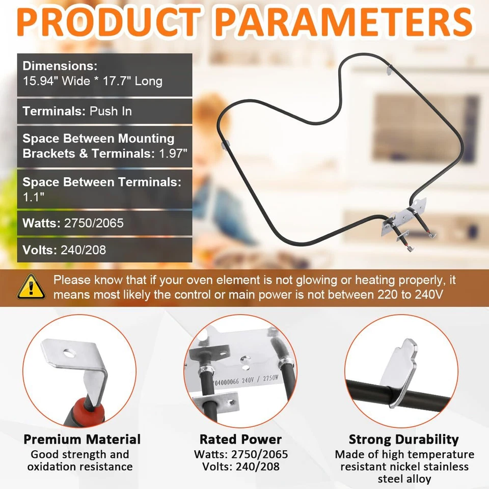for Maytag Range Bake Unit Heating Oven Element Y04000066 PS1754668 AP4283357 - Image 3 of 4