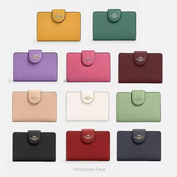 【COACH】Medium Corner Zip Wallet/Iris NWT Coach women's Medium Corner Zip Wallet Crossgrain