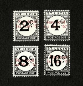 St. Lucia 1967 - Scott# J9-12 Postage Due with Overprint - Set of 4 Stamps - MNH