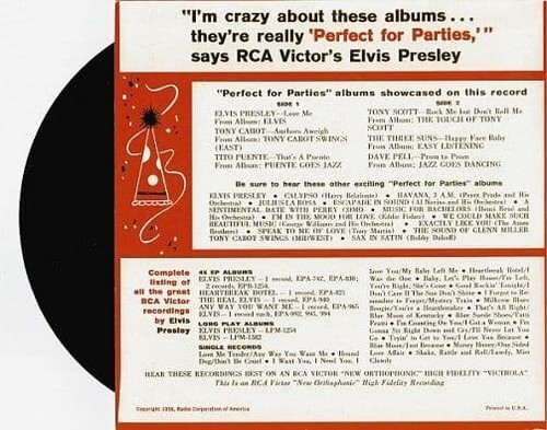 ELVIS PRESLEY Perfect For Parties EP Vinyl Record Single 7 Inch RCA Victor 2001 - Picture 6 of 6