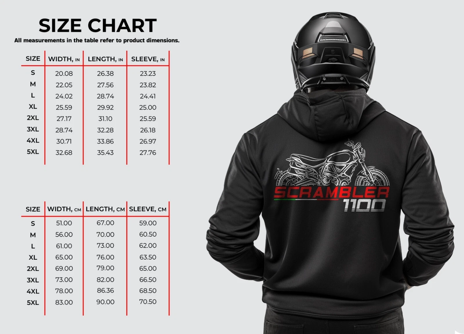Ducati Scrambler 1100 - Motorcycle Hoodie Pullover for Riders