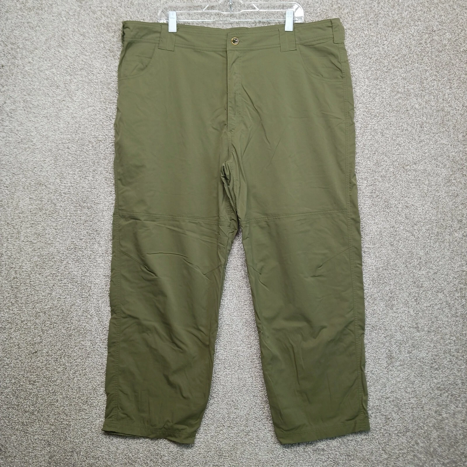 Cabelas Pants Mens 42X30 Green Ripstop Nylon Straight Hiking Lightweight Outdoor