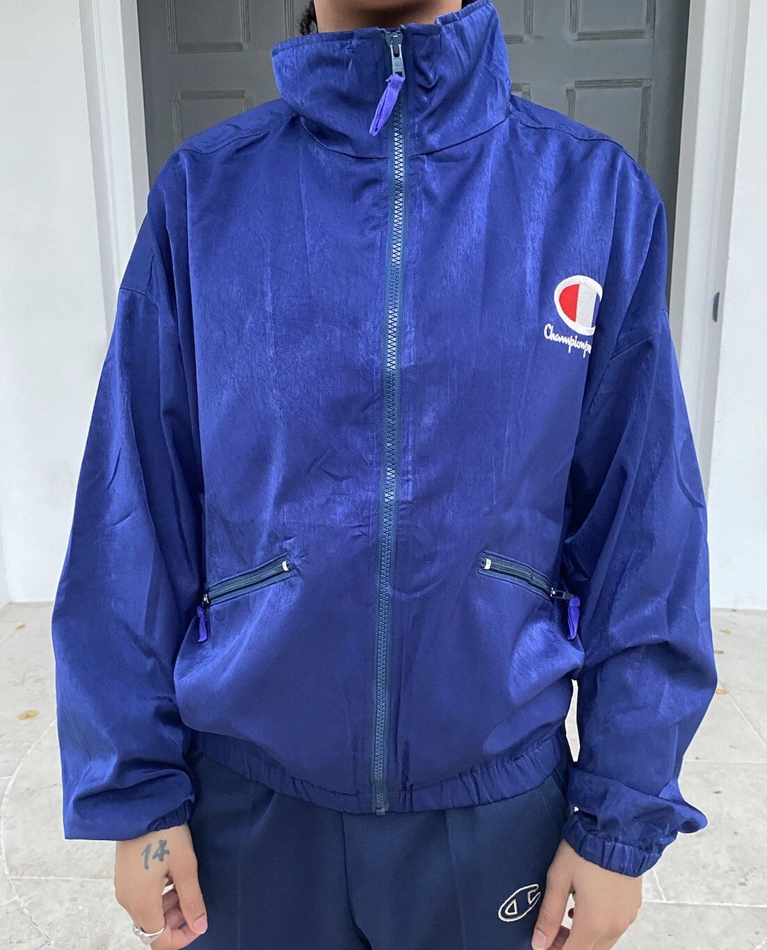 Vintage Champion Track-jacket Blue