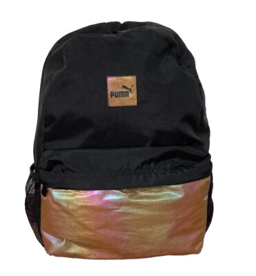 PUMA Commuter Backpack Black Combo Metallic Rose Gold