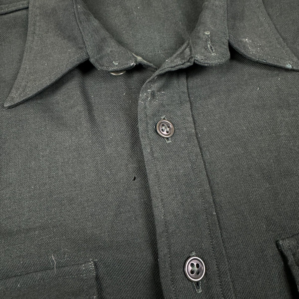 Vintage 40s 50s Gabardine Wool Rayon Drab Green Shirt Size Vintage 40s 50s Gabardine Wool Rayon Drab Green Shirt Size