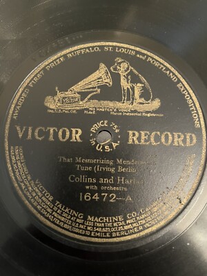 Collins And Harlan  That Mesmerizing Mendelssohn Tune  78 VICTOR (1910) Pop E-