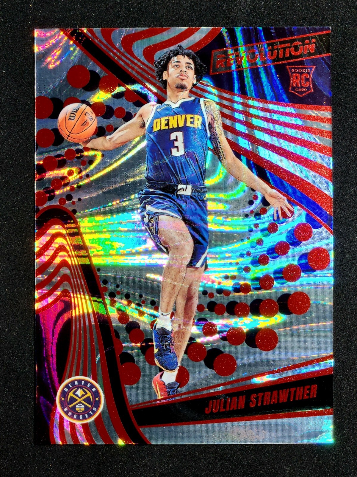 Julian Strawther RC 2023-24 Panini Revolution #129 Red Swirl /199 Rookie Nuggets
