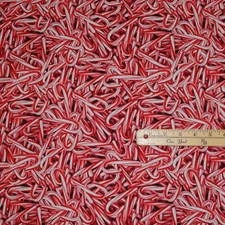 Peppermint Lane Candy Cane Christmas Hoffman Fabric  1/2 Yard   #T4872H-75