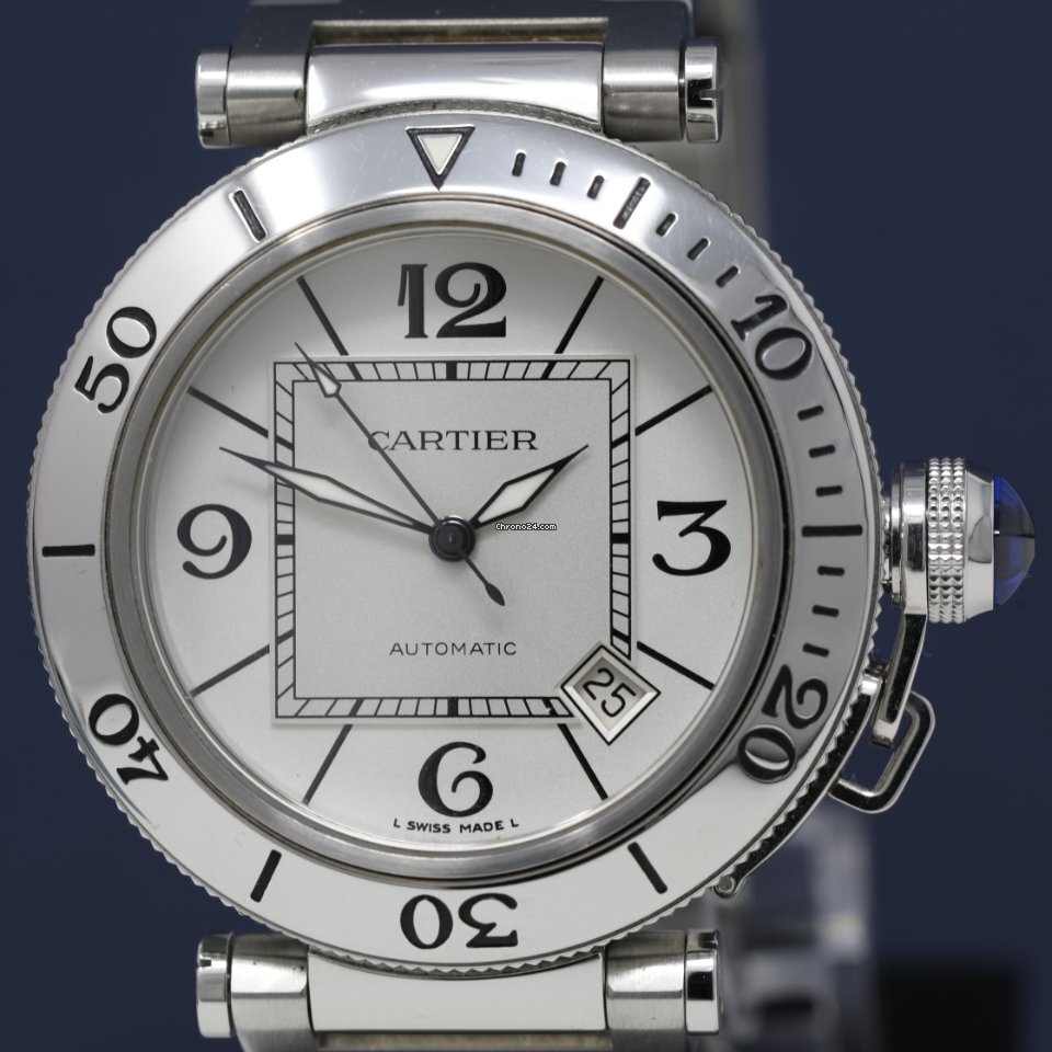 Cartier Pasha Seatimer Watch 2790 Automatic Steel Case 40mm