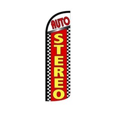 Auto Stereo Swooper Flutter Windless Feather Flag  3ft W x 11.5ft Tall
