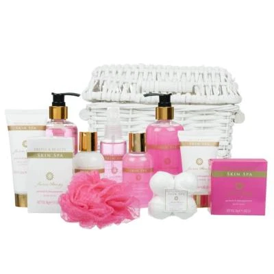 INVERO Body & Bath Gift Set 11 Piece Luxurious Patchouli & Pink Peppermint Spa Basket