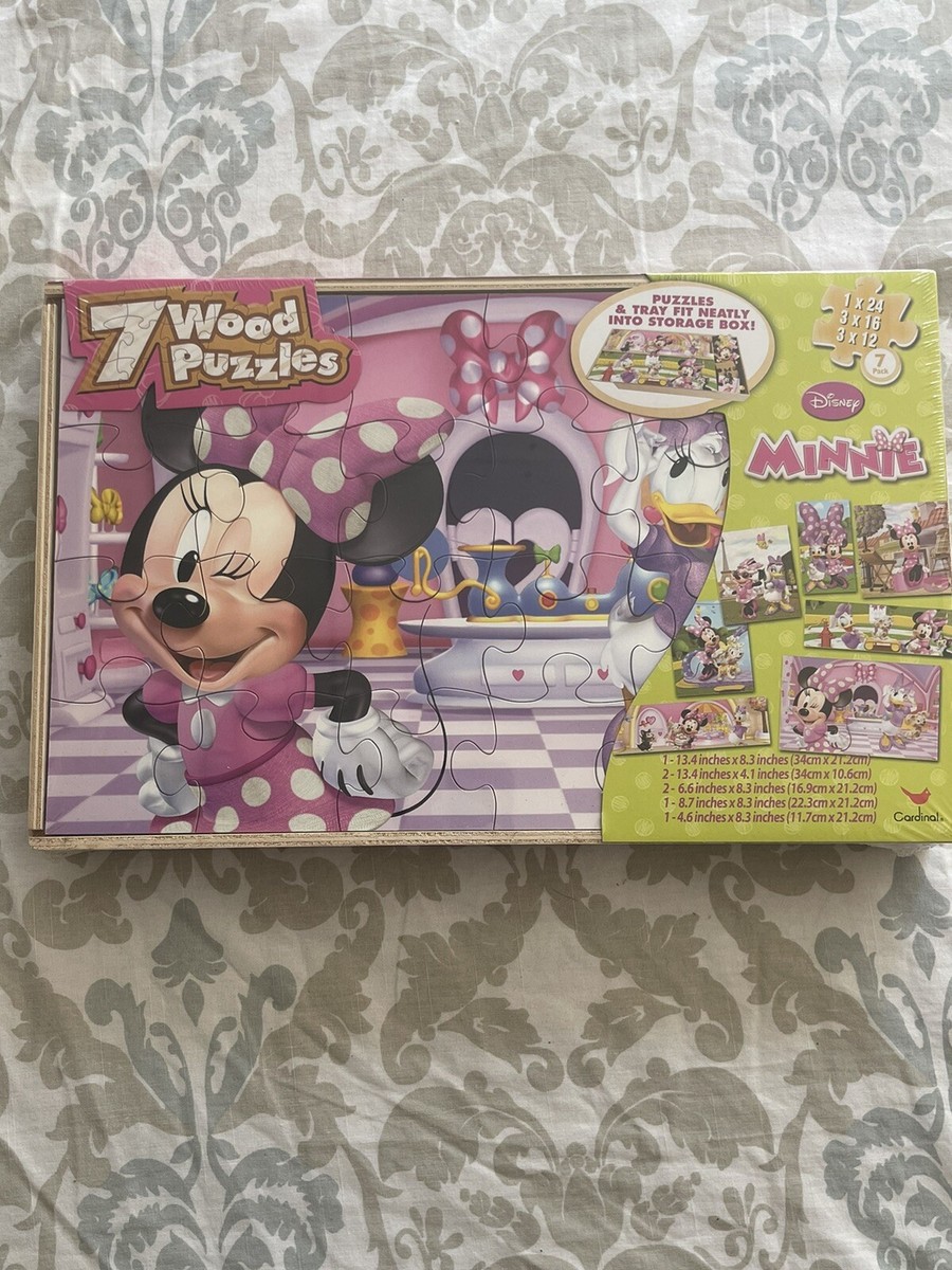 Disney デック 7個 DISNEY MINNIE 7-pack wood puzzles With Storage Tray Cardinal