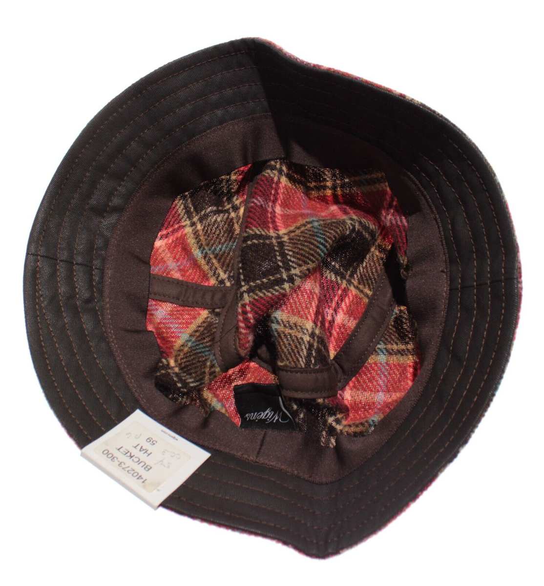 Wigens NWT Bucket Hat Size 59, 7 & 3/8ths in Red/Brown/Multi  display picture 2