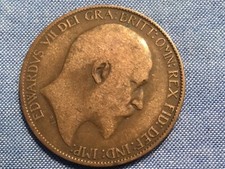 1908 Edward VII British halfpenny 1/2p