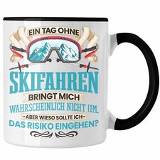 Trendation - Ski Tasse Geschenk für Skifahrer Skilehrer Lustiger Spruch Geschenk