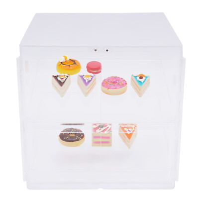 2 Tray Bread Storage Pastry Arclic Cake Display Case Pastries Muffins Show Case