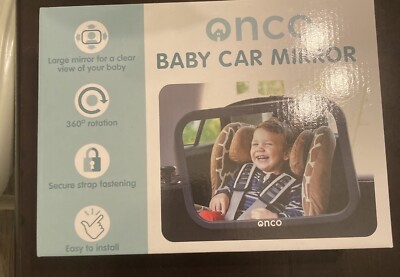 Onco Baby Car Mirror Rear Facing Shatterproof 360 Rotation New 