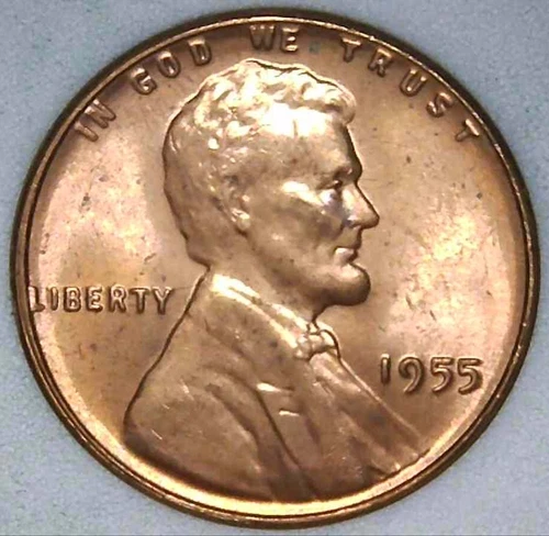 1955-P 1C Lincoln Wheat Cent Brilliant Uncirculated 25cs0514-1